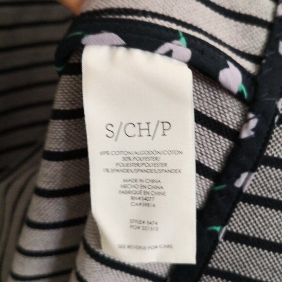 NWOT Cabi Striped Car Coat Navy Gray Long Lightweight 3/4 Sleeve Size S - Picture 10 of 10